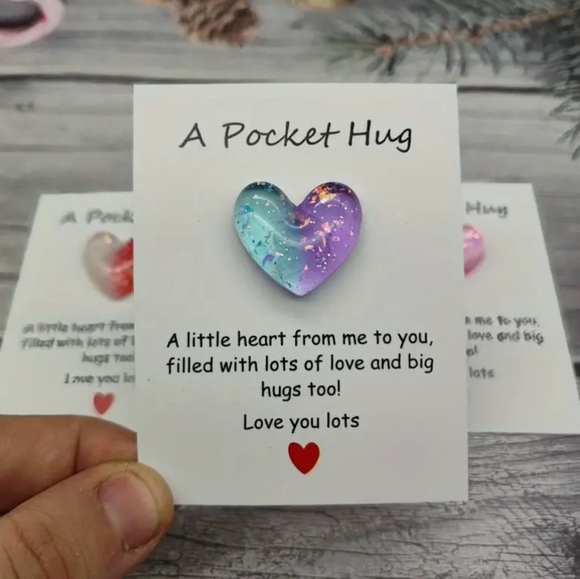 🍉5 for $25* Set of 3 Pocket Hug Hearts - Picture 4 of 5